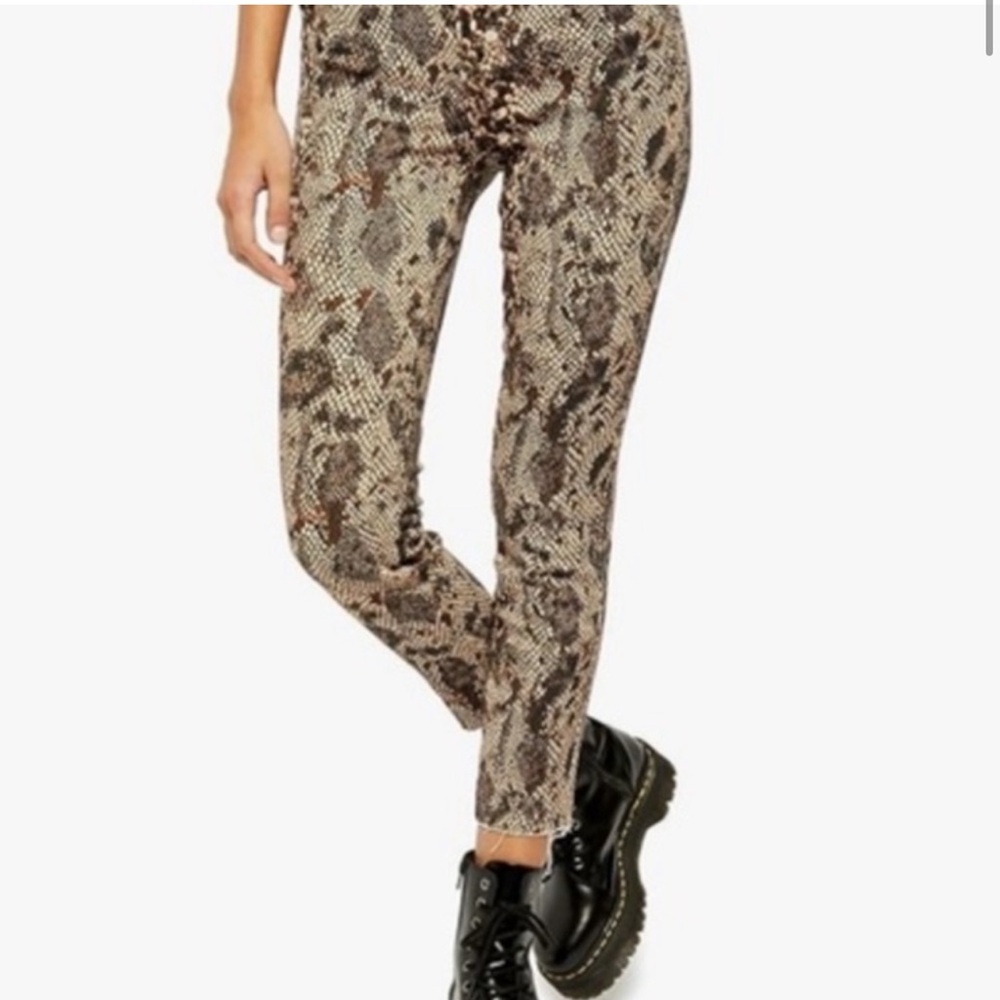 Free People Animal Print High-waisted Pants (with stretch), Sz 32 NWT